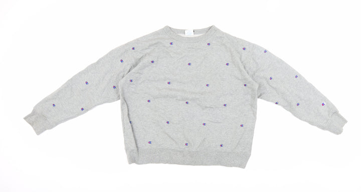 Champion Women's Grey Medium Sweatshirt with Logo Accents
