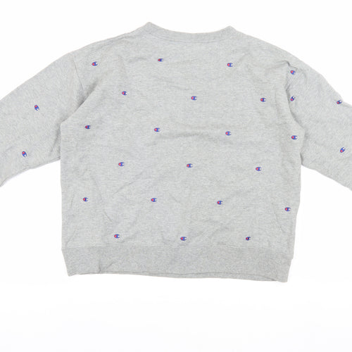 Champion Women's Grey Medium Sweatshirt with Logo Accents