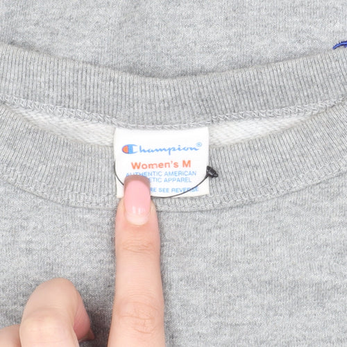Champion Women's Grey Medium Sweatshirt with Logo Accents