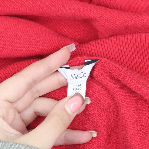 M&Co Women’s Red Pullover Sweatshirt Size 14