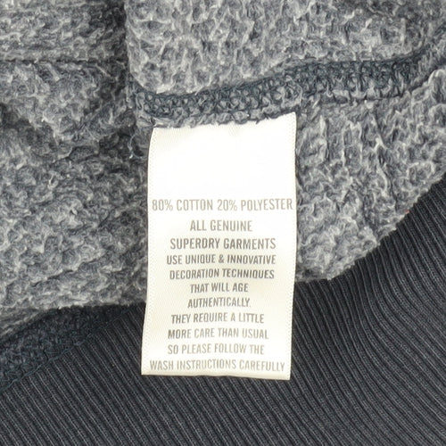 Superdry Men's Black Pullover Hoodie, Size M