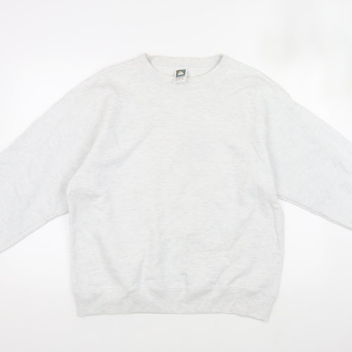 Cotton Deluxe Men's White Pullover Sweatshirt L