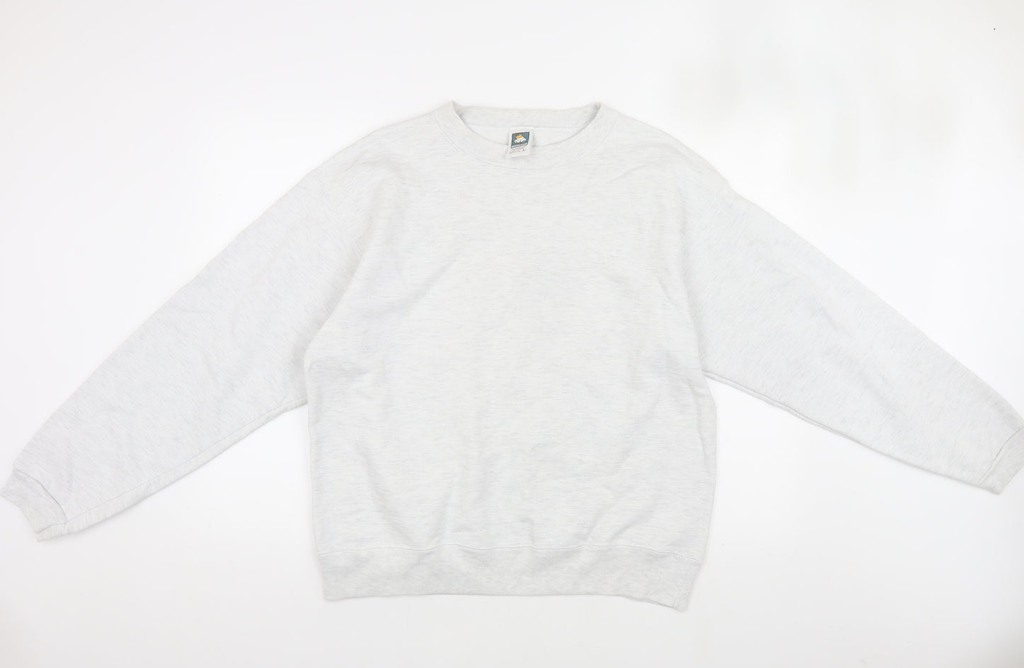 Cotton Deluxe Men's White Pullover Sweatshirt L