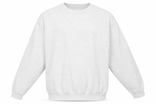 Front view of Cotton Deluxe Men's White Pullover Sweatshirt L