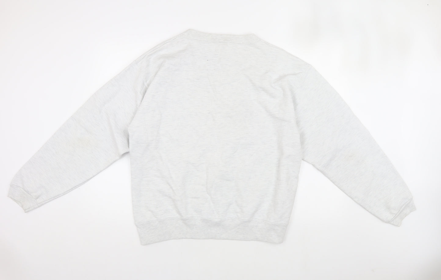 Cotton Deluxe Men's White Pullover Sweatshirt L