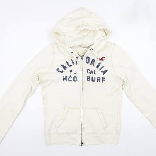 Hollister Men's Ivory Full Zip Hoodie L