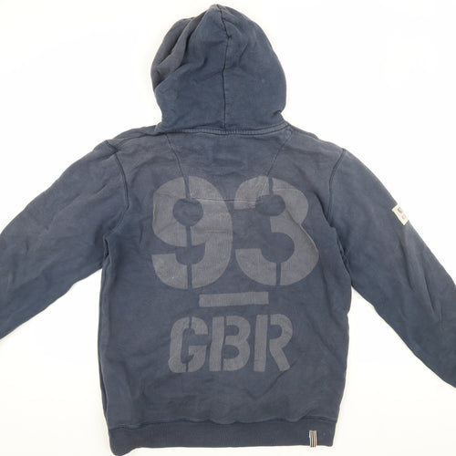 Crew Clothing Men's Blue Henley Hoodie, Size M