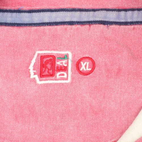 Deal Men's Blue Striped XL Denim Sweatshirt High Neck