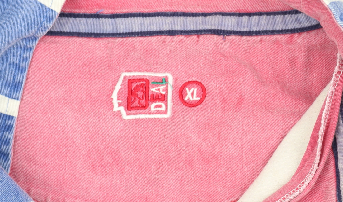 Deal Men's Blue Striped XL Denim Sweatshirt High Neck