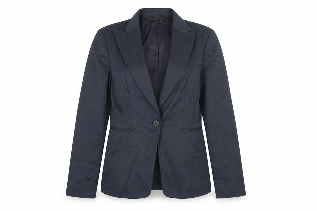 Front view of Sisley Women's Black Blazer, size 14, - Classic & Elegant