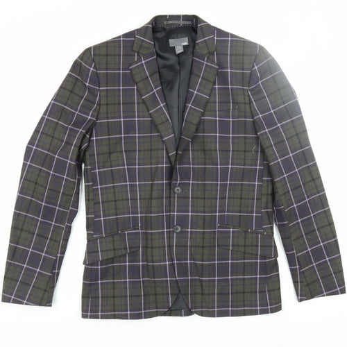 H&M Men's Multicoloured Check Blazer, Size 38
