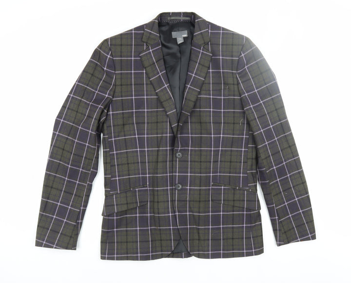 H&M Men's Multicoloured Check Blazer, Size 38