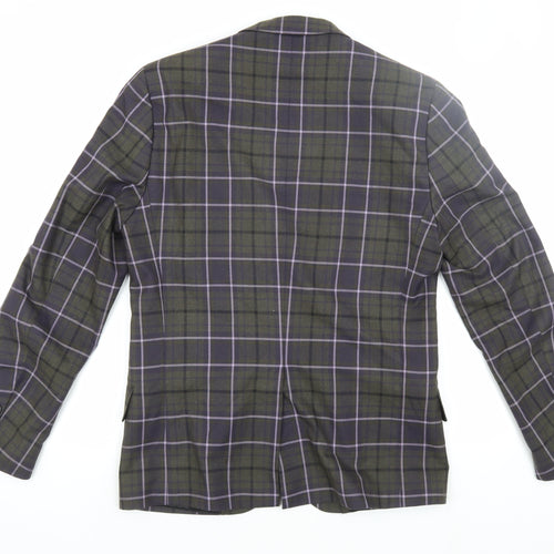 H&M Men's Multicoloured Check Blazer, Size 38