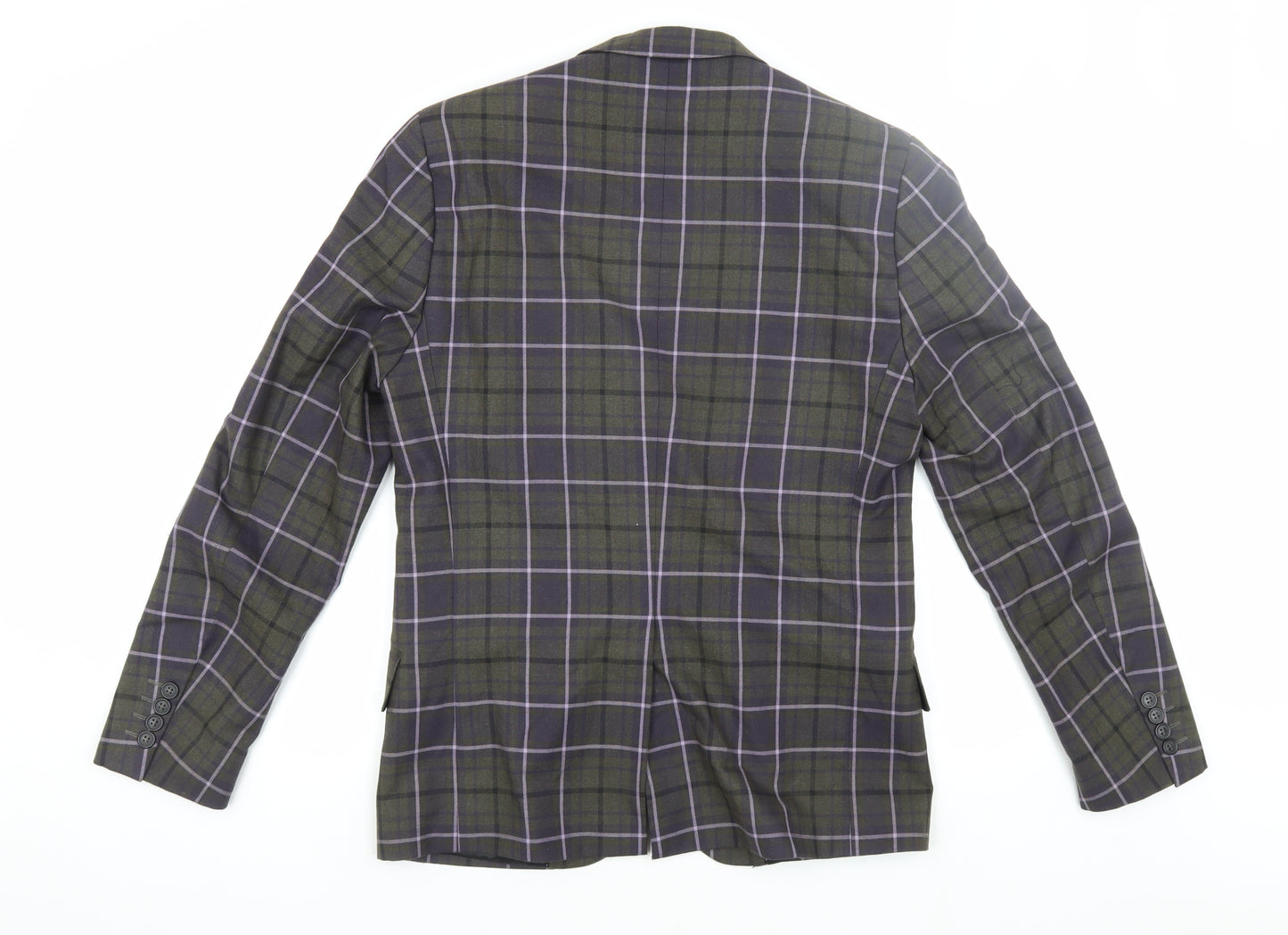 H&M Men's Multicoloured Check Blazer, Size 38