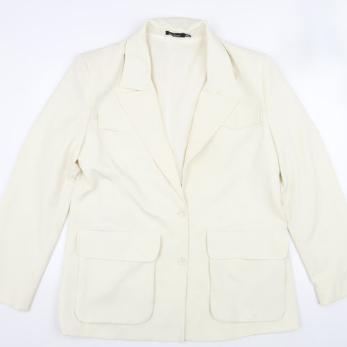 Boohoo Women's Ivory Blazer Size 12 Formal Spring