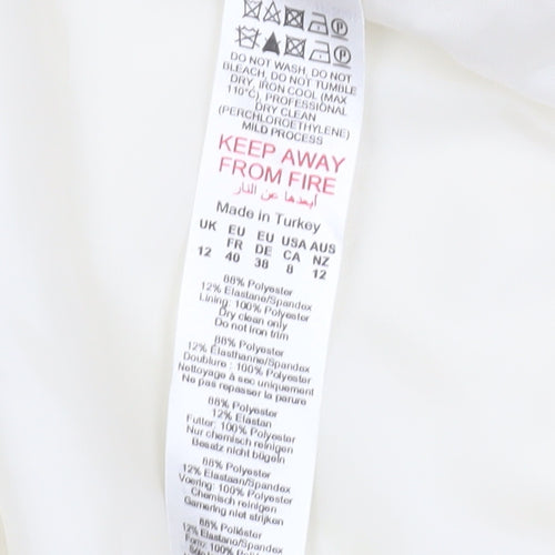 Boohoo Women's Ivory Blazer Size 12 Formal Spring