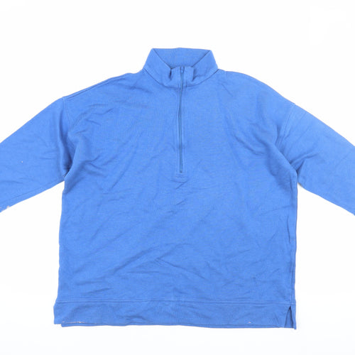 John Lewis Women's Blue Sweatshirt, Size 14, 1/4 Zip