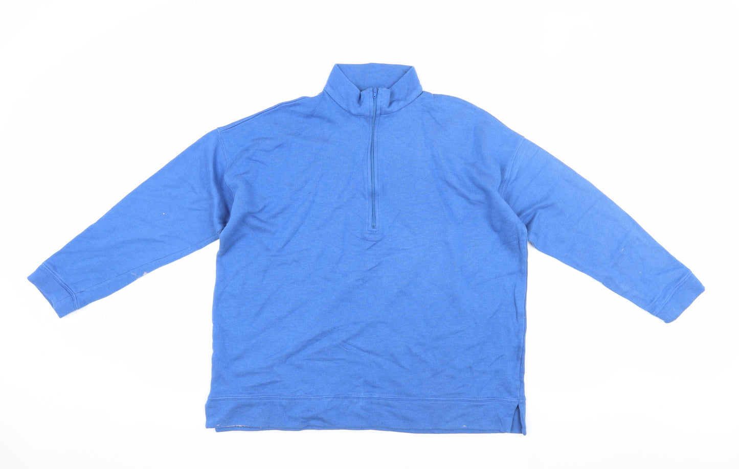 John Lewis Women's Blue Sweatshirt, Size 14, 1/4 Zip