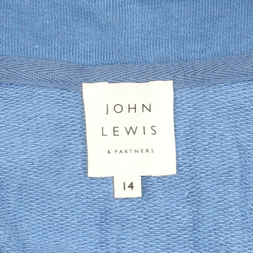 John Lewis Women's Blue Sweatshirt, Size 14, 1/4 Zip