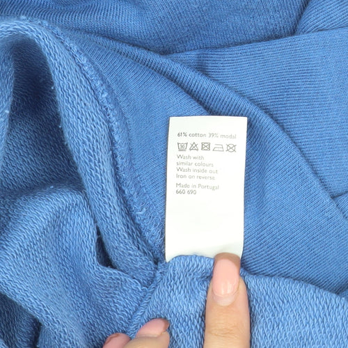 John Lewis Women's Blue Sweatshirt, Size 14, 1/4 Zip