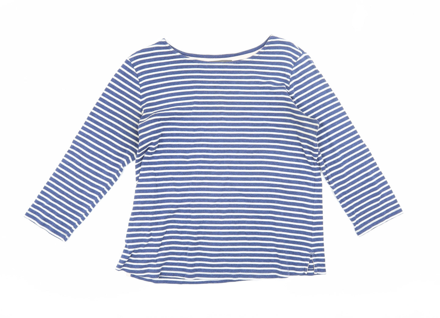 Laura Ashley Women's Blue Striped T-Shirt, Size 12