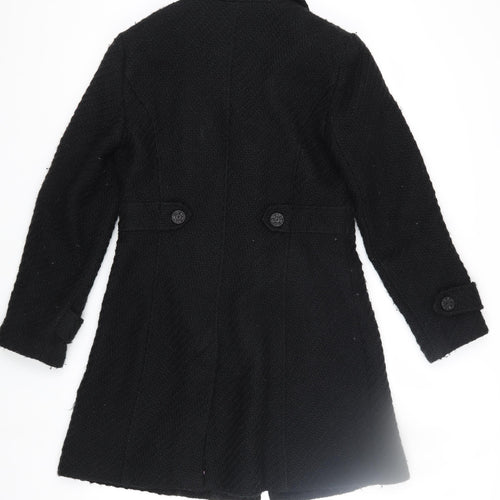 Marks and Spencer Black Wool Overcoat Size 12 Women