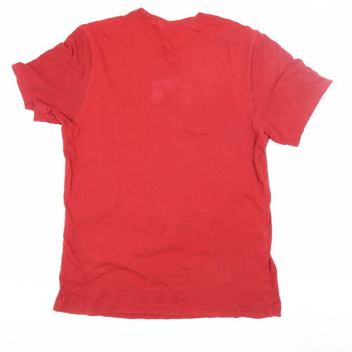 Nike Men's Red Small T-Shirt, Short Sleeve, Logo Accent