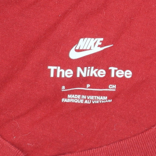 Nike Men's Red Small T-Shirt, Short Sleeve, Logo Accent