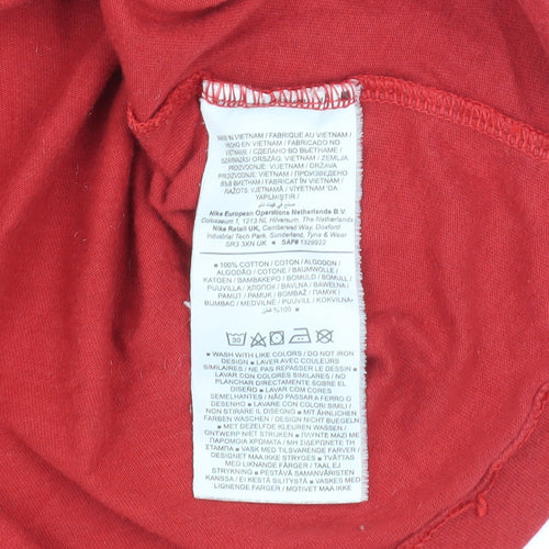 Nike Men's Red Small T-Shirt, Short Sleeve, Logo Accent