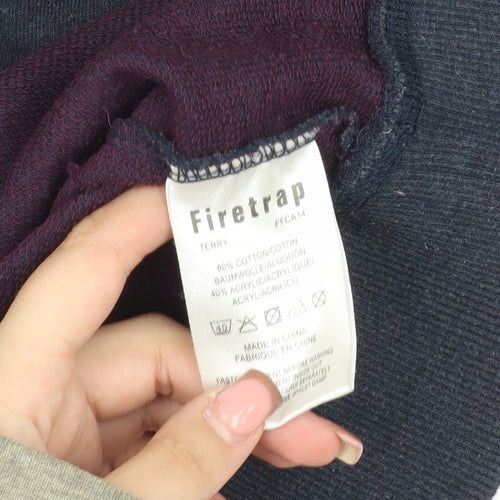 Firetrap Men's Blue Fair Isle Pullover Sweatshirt M