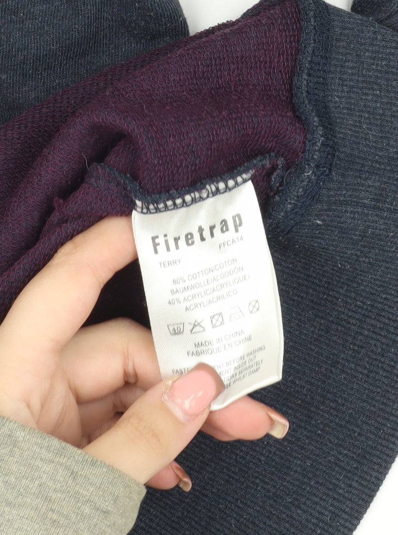 Firetrap Men's Blue Fair Isle Pullover Sweatshirt M