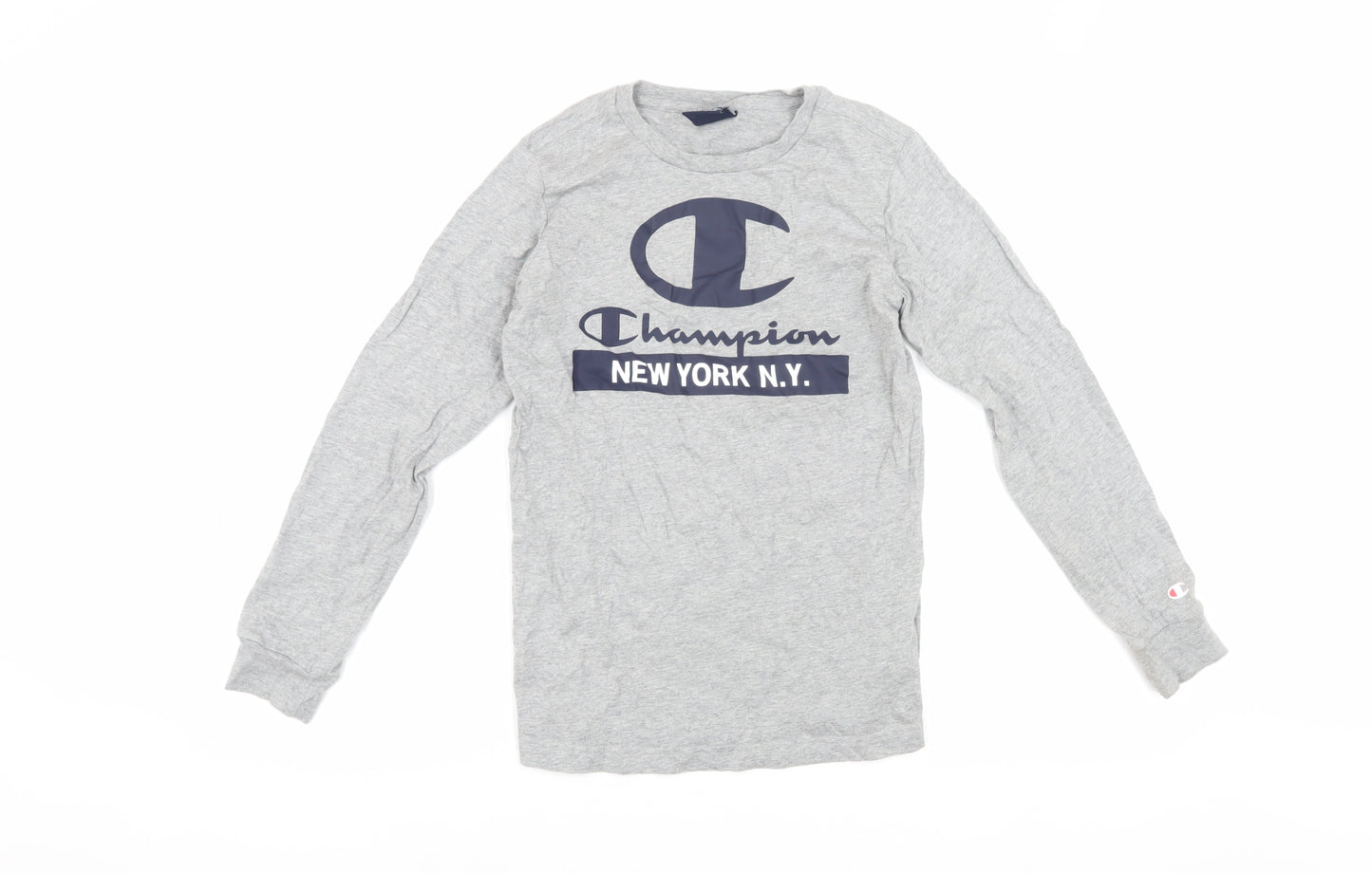 Champion Boys Grey Graphic Long Sleeve T-Shirt Size L