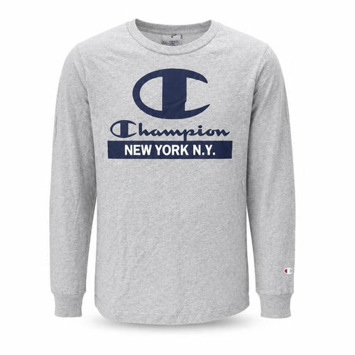 Champion Boys Grey Graphic Long Sleeve T-Shirt Size L