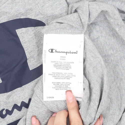 Champion Boys Grey Graphic Long Sleeve T-Shirt Size L