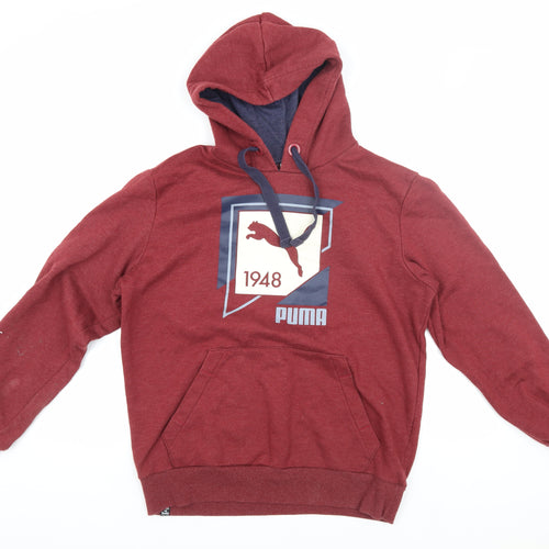 Puma Men's Red Pullover Hoodie Medium