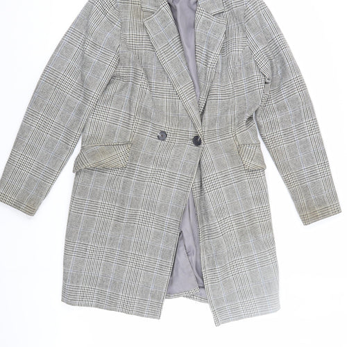 Dorothy Perkins Women's Grey Check Trench Coat Size 12