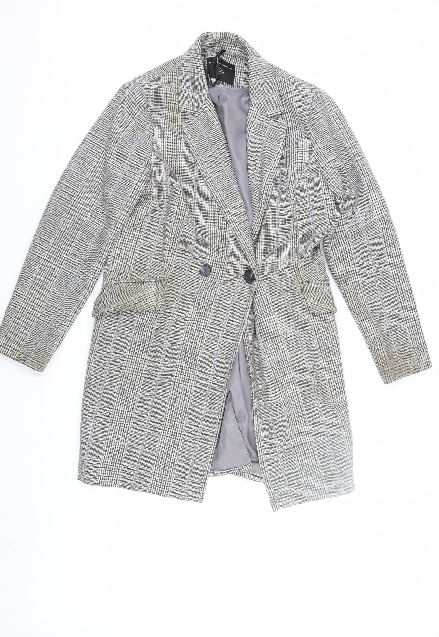 Dorothy Perkins Women's Grey Check Trench Coat Size 12