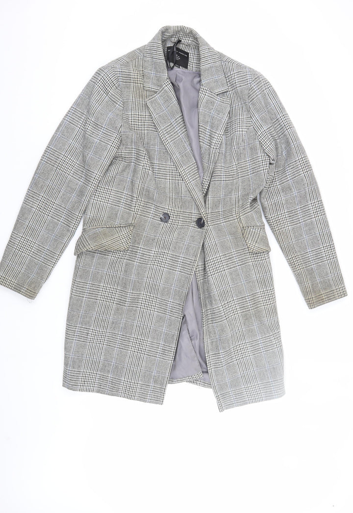 Dorothy Perkins Women's Grey Check Trench Coat Size 12