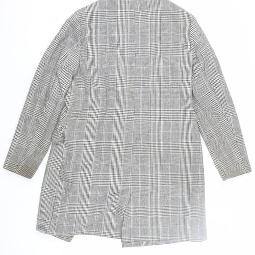 Dorothy Perkins Women's Grey Check Trench Coat Size 12