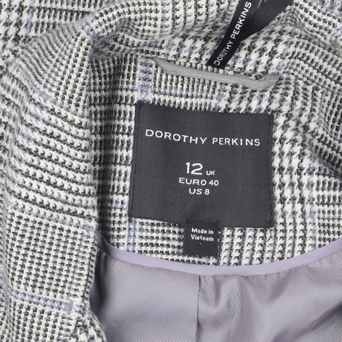 Dorothy Perkins Women's Grey Check Trench Coat Size 12
