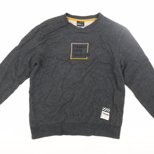 Hangten Jr. Boys Grey Logo Pullover Sweatshirt Size 15