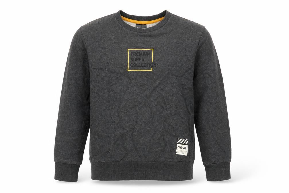 Front view of Hangten Jr. boys’ grey logo pullover sweatshirt, size 15
