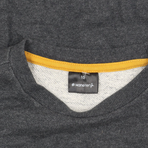 Hangten Jr. Boys Grey Logo Pullover Sweatshirt Size 15