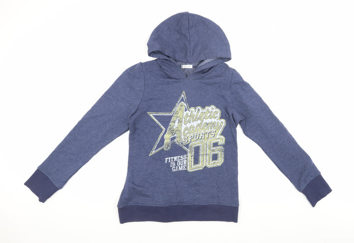 Topshop Women's Blue Graphic Hoodie Size 12