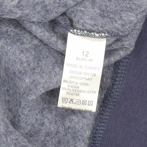 Topshop Women's Blue Graphic Hoodie Size 12