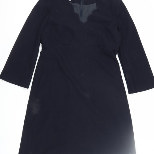 Hobbs Women's Black Dress, Size 12, 3/4 Sleeve, Zip Closure