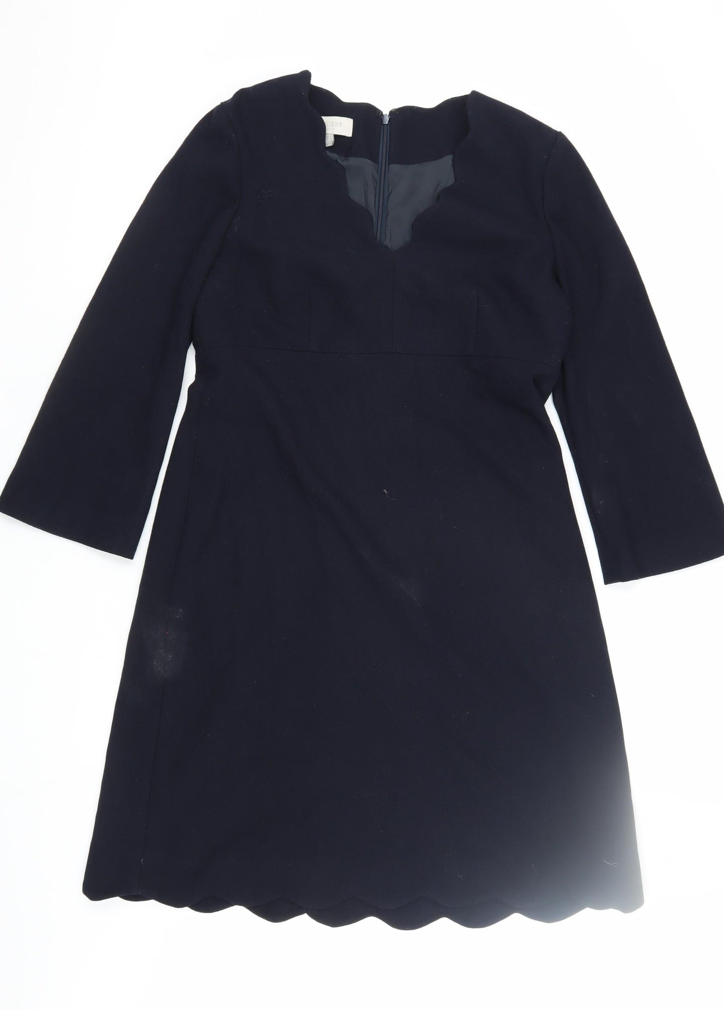 Hobbs Women's Black Dress, Size 12, 3/4 Sleeve, Zip Closure