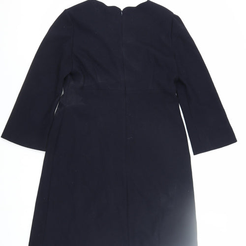 Hobbs Women's Black Dress, Size 12, 3/4 Sleeve, Zip Closure