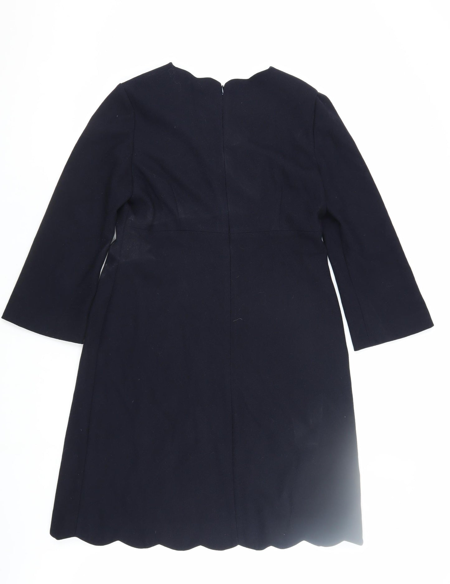 Hobbs Women's Black Dress, Size 12, 3/4 Sleeve, Zip Closure