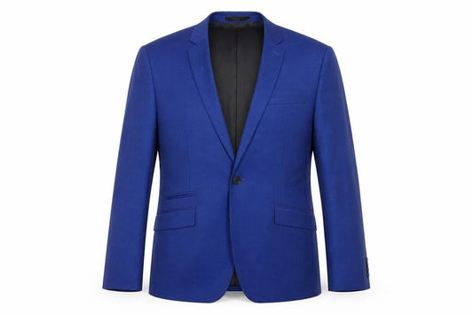 Front view of Kenneth Cole Men's Blue Blazer Jacket, size 40, Regular